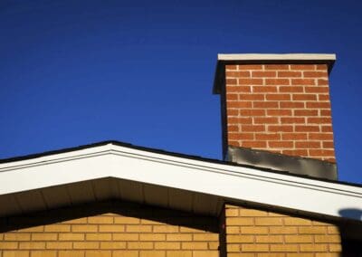 Gable of Brick House With Chimney