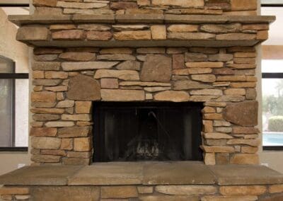 rock stone fireplace