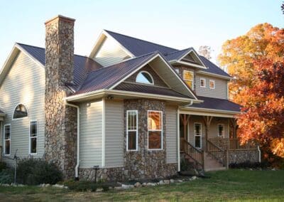 Beige and Stone House in the Fall